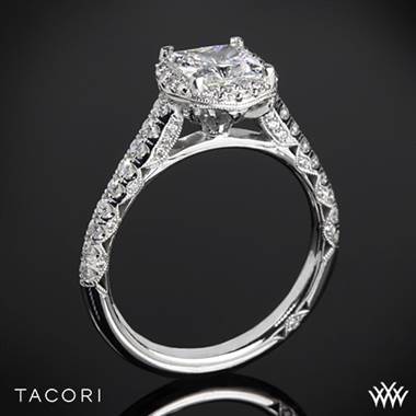 18k Rose Gold Tacori HT2547PR Petite Crescent Celestial for Princess Diamond Engagement Ring