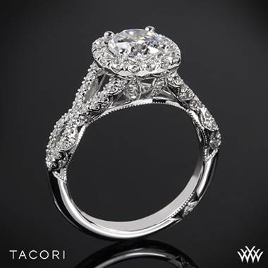 18k Rose Gold Tacori HT2549CU Petite Crescent Twisted Diamond Engagement Ring