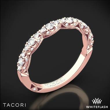 18k Rose Gold Tacori HT2558B12 Petite Crescent Diamond Wedding Ring
