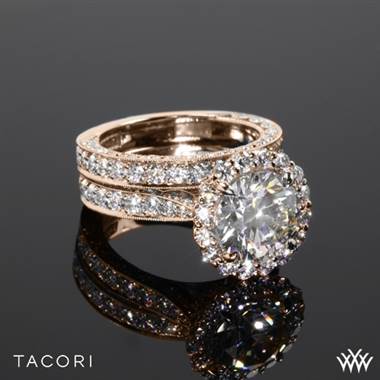 18k Rose Gold Tacori HT2605RD RoyalT Bloom Diamond Wedding Set