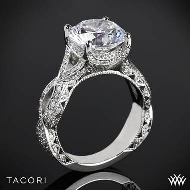 18k Rose Gold Tacori HT2606RD RoyalT Curved Diamond Engagement Ring