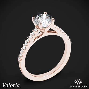 18k Rose Gold Valoria Cathedral Diamond Engagement Ring