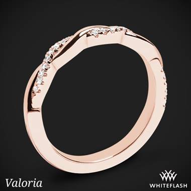 18k Rose Gold Valoria Flora Twist Matching Diamond Wedding Ring
