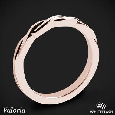 18k Rose Gold Valoria Flora Twist Matching Solitaire Wedding Ring