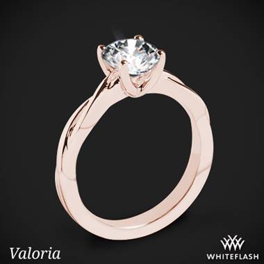 18k Rose Gold Valoria Flora Twist Solitaire Engagement Ring