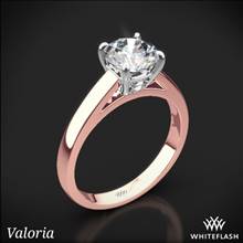 18k Rose Gold Valoria Flush-Fit Cathedral Solitaire Engagement Ring | Whiteflash