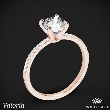 18k Rose Gold Valoria Micropave Diamond Engagement Ring