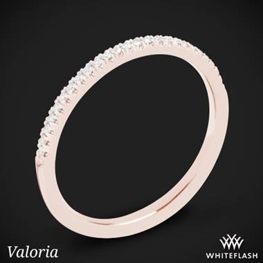 18k Rose Gold Valoria Micropave Matching Diamond Wedding Ring