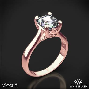 18k Rose Gold Vatche 1019 Royal Crown Solitaire Engagement Ring for Princess