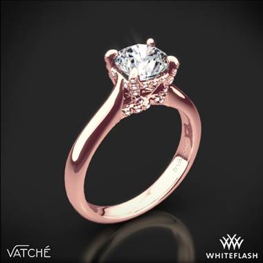 18k Rose Gold Vatche 1025 X-Prong Surprise Solitaire Engagement Ring