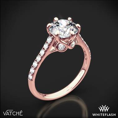 18k Rose Gold Vatche 1054 Swan French Pave Diamond Engagement Ring