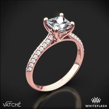 18k Rose Gold Vatche 190 Caroline Pave Diamond Engagement Ring for Princess