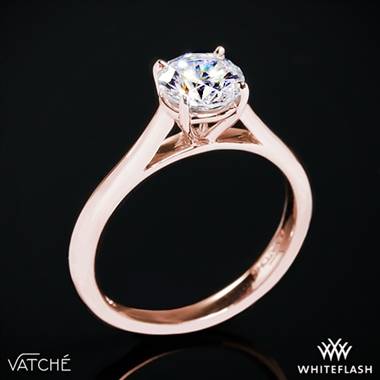 18k Rose Gold Vatche U-100 Traditional Round Solitaire Engagement Ring