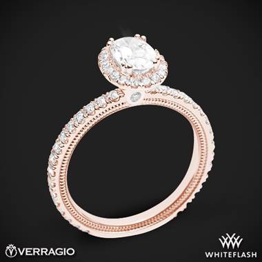 18k Rose Gold Verragio Tradition TR150HOV Diamond Oval Halo Engagement Ring