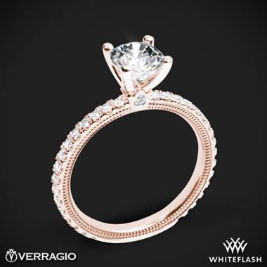 18k Rose Gold Verragio Tradition TR150R4 Diamond 4 Prong Engagement Ring