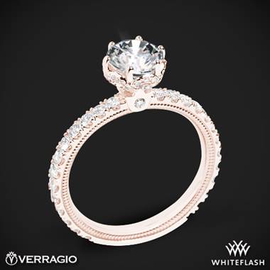 18k Rose Gold Verragio Tradition TR180TR Diamond 6 Prong Tiara Engagement Ring