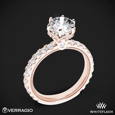 18k Rose Gold Verragio Tradition TR210TR Diamond 6 Prong Tiara Engagement Ring