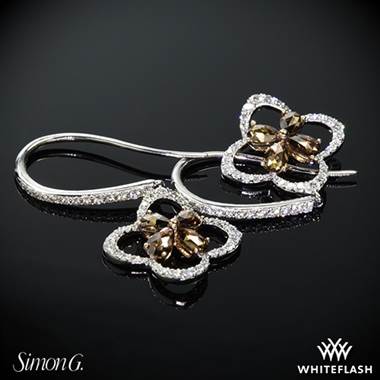 18k White and Rose Gold Simon G. DE245 Natures Prime Diamond Earrings
