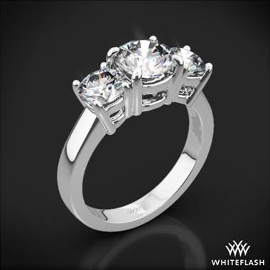 18k White Gold 3 Stone Engagement Ring (0.50ctw ACA side stones included)
