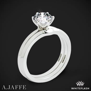 18k White Gold A. Jaffe ME1689 Classics Solitaire Wedding Set