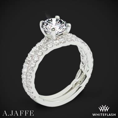 18k White Gold A. Jaffe ME1850Q Classics Diamond Wedding Set