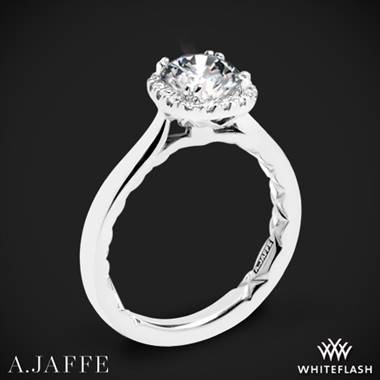 18k White Gold A. Jaffe ME2053Q Halo Diamond Engagement Ring