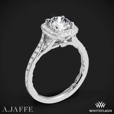 18k White Gold A. Jaffe ME2256Q Halo Diamond Engagement Ring