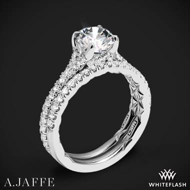 18k White Gold A. Jaffe ME3001QB Diamond Wedding Set