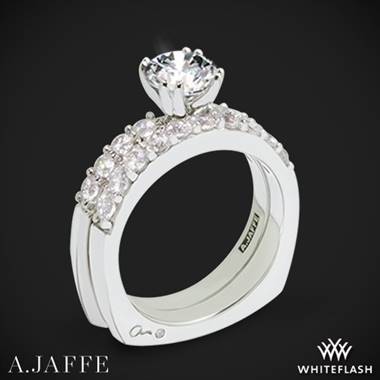 18k White Gold A. Jaffe MES078 Classics Diamond Wedding Set