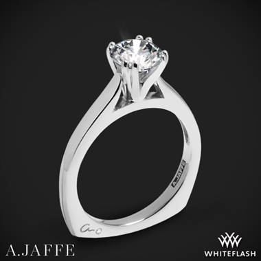 18k White Gold A. Jaffe MES166 Classics Solitaire Engagement Ring