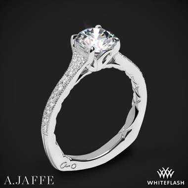 18k White Gold A. Jaffe MES738Q Art Deco Diamond Engagement Ring