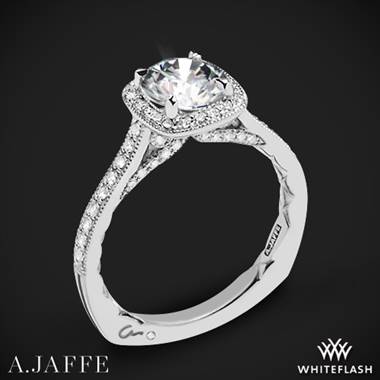 18k White Gold A. Jaffe MES754Q Seasons of Love Halo Diamond Engagement Ring