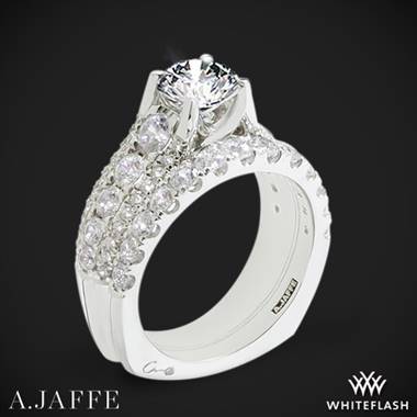 18k White Gold A. Jaffe MES898 Diamond Wedding Set