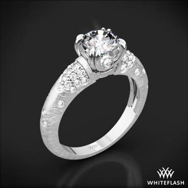 18k White Gold Champagne Diamond Engagement Ring