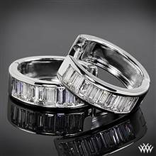 18k White Gold "Channel-Set Baguette" Diamond Hoop Earrings | Whiteflash