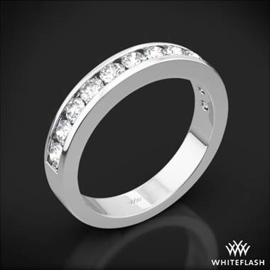 18k White Gold Channel-Set Diamond Wedding Ring