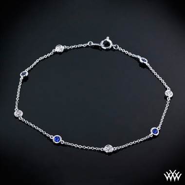 18k White Gold “Color Me Mine” Diamond and Blue Sapphire Bracelet