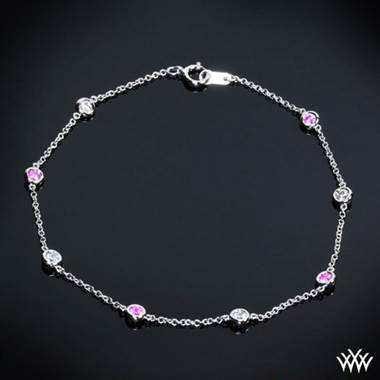 18k White Gold “Color Me Mine” Diamond and Pink Sapphire Bracelet
