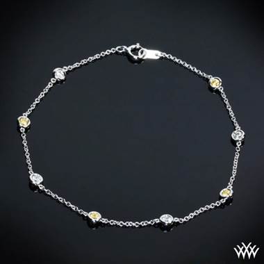 18k White Gold “Color Me Mine” Diamond and Yellow Sapphire Bracelet