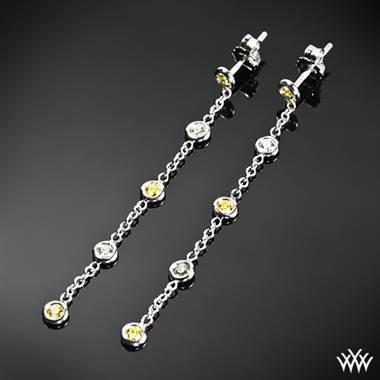 18k White Gold “Color Me Mine” Diamond and Yellow Sapphire Earrings
