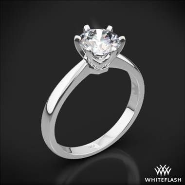 18k White Gold Contemporary Solitaire Engagement Ring