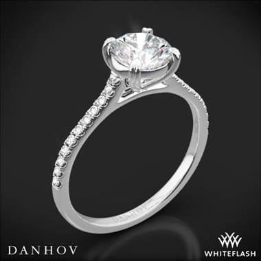 18k White Gold Danhov CL138 Classico Single Shank Diamond Engagement Ring