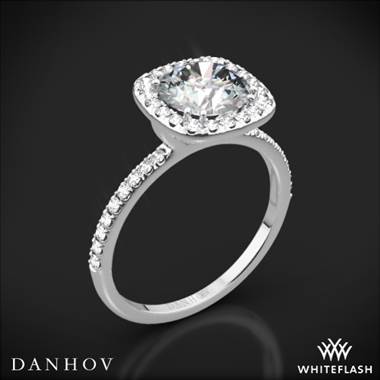 18k White Gold Danhov LE125 Per Lei Diamond Halo Engagement Ring