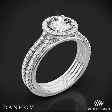 18k White Gold Danhov UE103 Unito Diamond with Two-Tone Rose Gold Engagement Ring