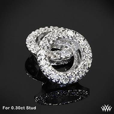 18k White Gold Diamond Earring Jackets - (0.20ctw white diamonds); made to fit 0.30ct center stud