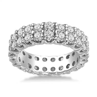 18K White Gold Dual Row Diamond Eternity Ring (2.88 - 3.44 cttw.)