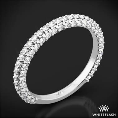 18k White Gold Elena Rounded Pave Diamond Wedding Ring