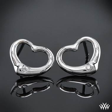 18k White Gold "Essence" Diamond Heart Earrings