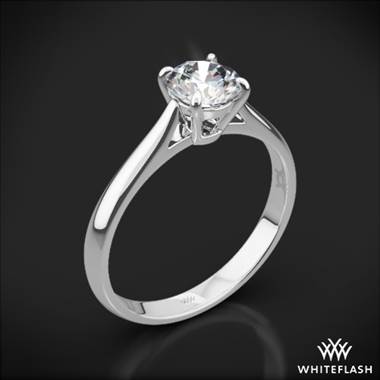 18k White Gold Fine Line Solitaire Engagement Ring