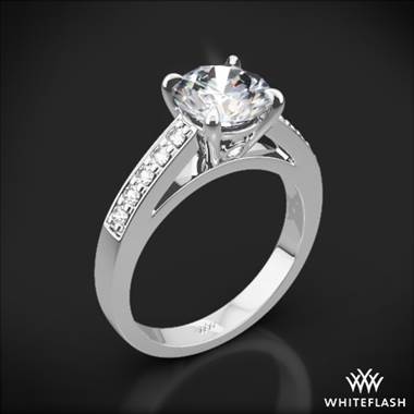 18k White Gold Flush-Fit Diamond Engagement Ring
